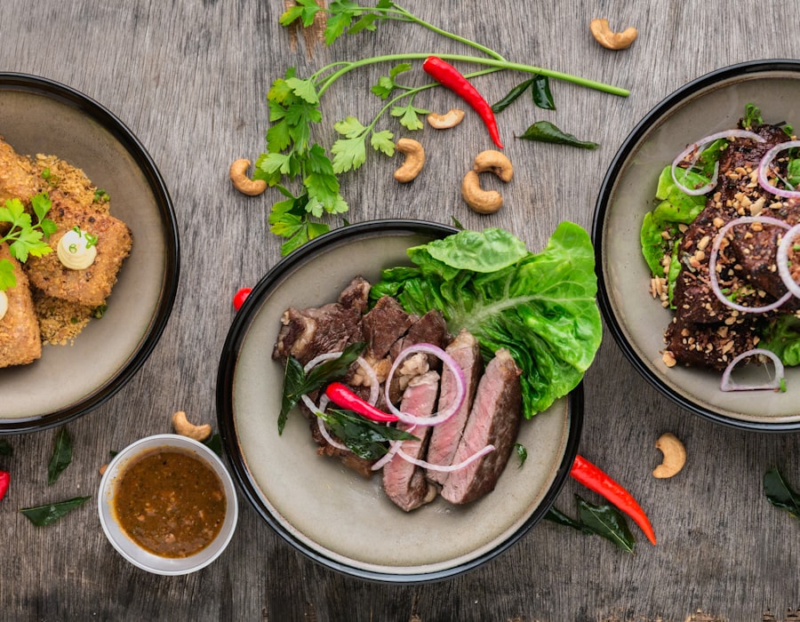 A shared plated meal